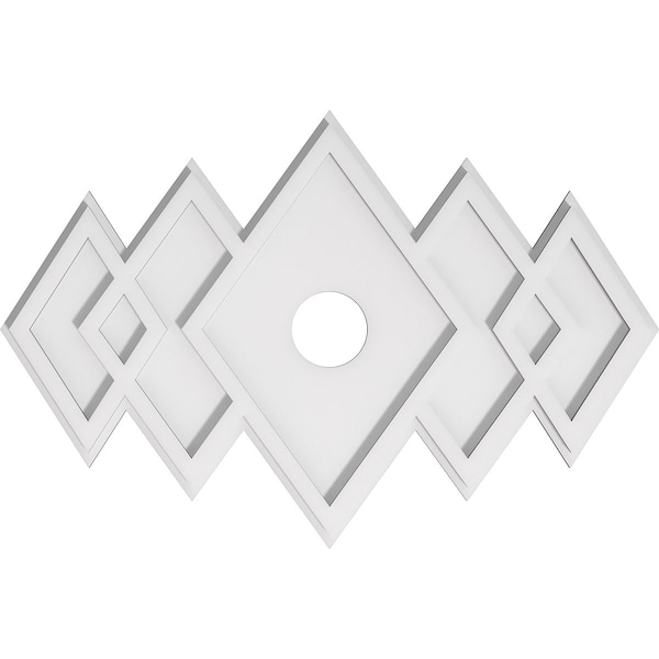 Ekena Millwork Zoe Architectural Grade PVC Ceiling Medallion, 26"W x 17 3/8"H x 3"ID x 8"C x 1"P, One-Piece CMP26X17ZE-03000 - main